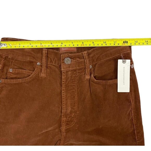 Mother Sz 24 pants Mid Rise Dazzler Ankle Corduroy Brown Cozy Preppy New - Picture 8 of 11